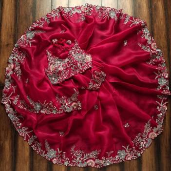 Tulsi Fab Designer Embroidery Work Saree With Heavy Blouse